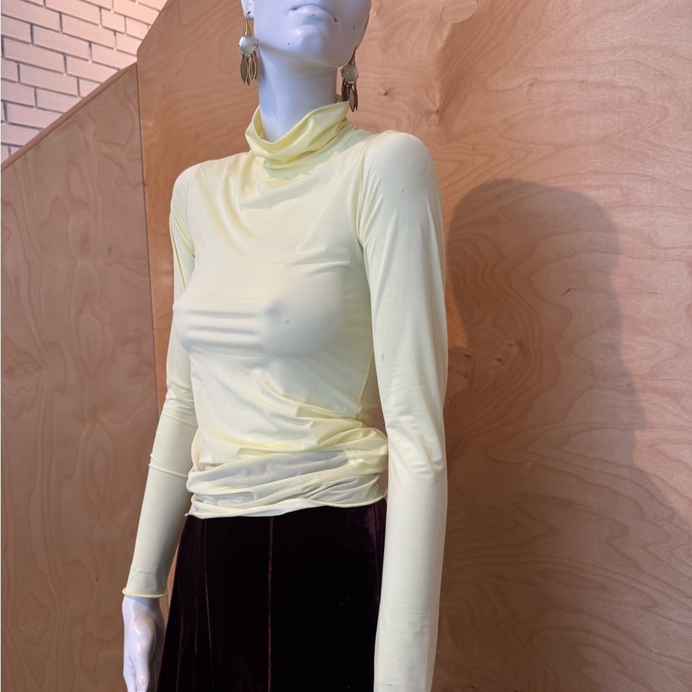 Dries Van Noten Light Yellow Sheer turtleneck - Picture 3 of 9